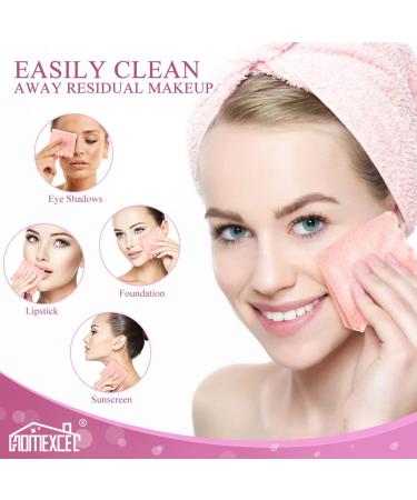 HOMEXCEL Premium Makeup Remover Cloth 24 Pack - Reusable Super Soft Facial Cleansing Cloths - 7x7 Inch Microfiber Coral Velvet - Highly Absorbent Face Towels - Buy Online on GoSupps.com