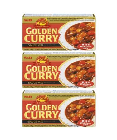 3x92g S&B GOLDEN CURRY MIX - Japanese Curry Mix - vegetarian no meat contained - Flavour: Mild + Heartforcards shipping protection - Buy Online on GoSupps.com