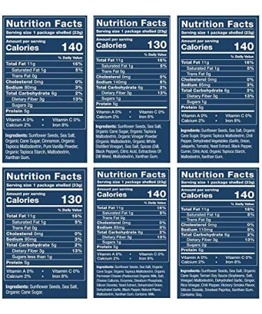 Chinook Seedery Roasted Sunflower Seeds Sampler Pack - 6 Flavors, 1.5 oz (Pack of 6) | Keto-Friendly Snacks, Gluten-Free & Non-GMO - Buy Online on GoSupps.com