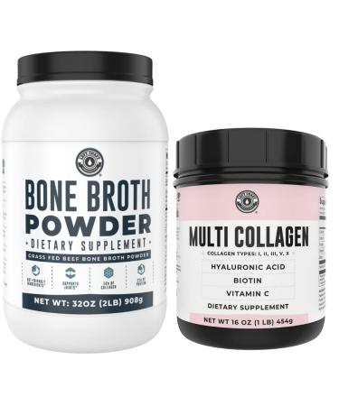 Left Coast Performance 2lb Pure Bone Broth and 1lb Multi Collagen Powder