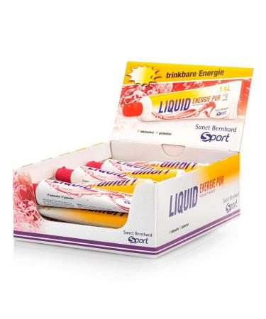 Sanct Bernhard Sport Liquid Energy Pure |18 tubes |Carbohydrate-rich energy gel |Taste cherry |Lactose -free gluten -free and vegan |German production & laboratory test cherry 50 ml (18 Pack)