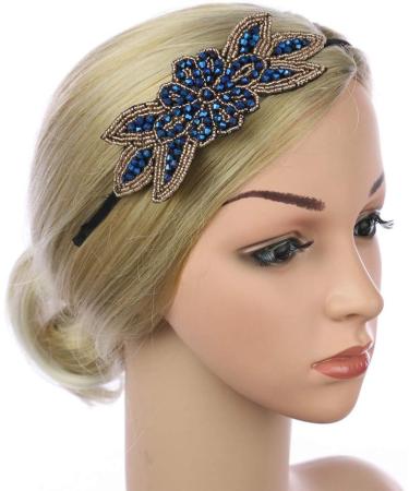Beaupretty Beaded Flapper Headband Vintage 1920s Headpiece Performance Hair Accessory for Party Wedding Anniversary(Blue) - Buy Online on GoSupps.com