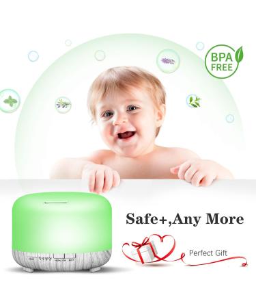 YIKUBEE 500ml Aromatherapy Essential Oil Diffuser - Remote Control, White Wood Grain - Buy Online on GoSupps.com