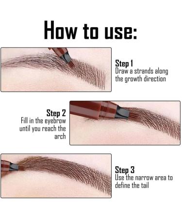 2024 Upgraded Natural Brows Eyebrow Pen 3D Waterproof Microblading Eyebrow Pencil Magic Contouring Pen Long-Lasting 4 Tipped Precise Brow Pen for Natural Makeup (Light Brown) - Buy Online on GoSupps.com