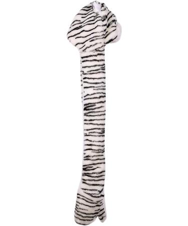 IBLUELOVER Kids White Tiger Faux Fur 3-in-1 Hat Gloves Scarf Set for Boys Girls - Plush Warm Hooded Cartoon Animal Hat with Pockets - Buy Online on GoSupps.com