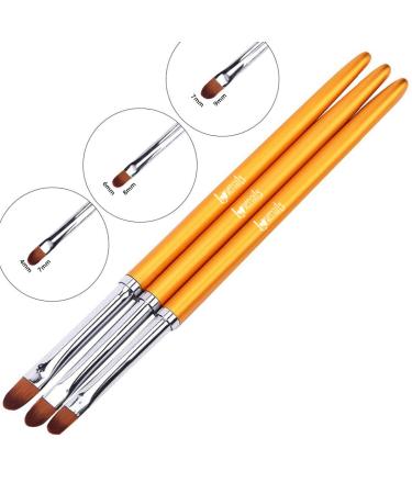 Lovenails 3 Gel Brush Set - Oval Brushes for Nail Design & Art | Professional Quality Gel Modeling & Full Cover Brushes - Buy Online on GoSupps.com