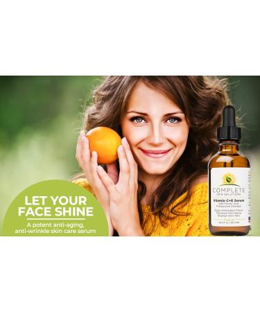 Vitamin CE Serum 2 oz - Ferulic Acid, Hyaluronic Acid, Vitamin C 15% - Anti-Aging, Sun Damage Repair - Made in USA - Buy Online on GoSupps.com