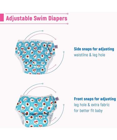 Eco-Friendly Pink & Blue 2-Part Swimming Diaper | Reusable Swimming Pants for Babies & Toddlers (4.5-16 kg) | Krokodil L (2-Pack) - Buy Online on GoSupps.com