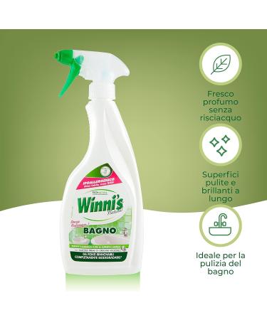 Winni's Bagno Hypoallergenic Disinfectant Laundry Detergent for Bathroom Pack of 6 Suitable for the most sensitive skin No-rinse cleaning and cleansing effect 500 ml + Italian Gourmet - Buy Online on GoSupps.com