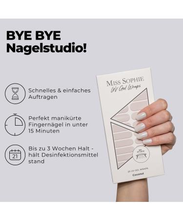 Buy Original Miss Sophie UV Gel Nail Foils - Soft Touch UV Gel Polish Strips for Finger & Toenails - Solid Color Coconut - International Shipping Available - Buy Online on GoSupps.com