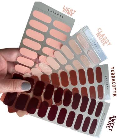 GelMate Semicured Gel Nail Wraps - Terracotta | 20 Strips Real Gel Nail Polish Stickers | UVLED Lamp Required - Buy Online on GoSupps.com
