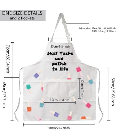 MYSOMY Nail Tech Apron Manicurist Apron Nail Cosmetology Gift for Nail Technician Nail Artist Nail Techs Add Polish to Life Nail Techs add polish Apron - Buy Online on GoSupps.com