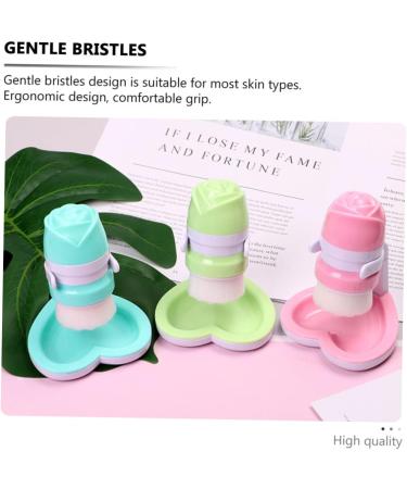 MERRYHAPY 1pc Face Brush Applicator Bottle Face Wash Brush Facial Brush Face Exfoliator Brush Facial Brush Manual Cosmetic Brush Scrubber Manual Facial Brush Fiber Wool 11x8cm Green - Buy Online on GoSupps.com
