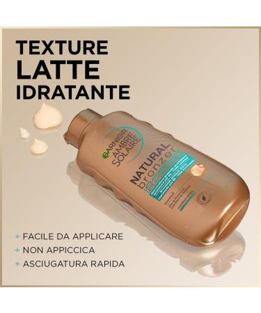 Garnier Natural Bronz Self-Tanning Milk - Even & Natural Glow Fast-Absorbing Moisturizing with Apricot Oil & Vitamin E - Buy Online on GoSupps.com