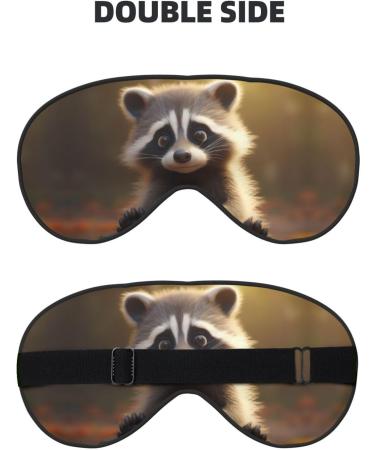 BREAUX Raccoon Print Eye Mask | Double Sided Blackout Sleep Mask for Ultimate Comfort | Unisex Sleep Aid - Buy Online on GoSupps.com
