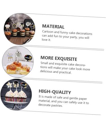 Abaodam 24pcs 2022 Cake Inserts Congrats Graduation Cake Pick Grad Party Supplies Graduation Cupcake Stick Cupcake Dessert Toppers Graduation Dessert Toppers Doctoral Hat Paper Fruit Props - Buy Online on GoSupps.com