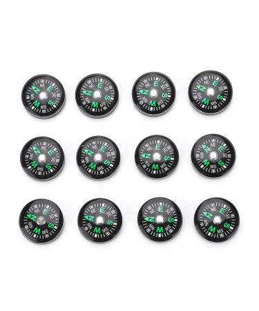 01 Lightweight Pocket Compass Portable Oil Filled Button Compass Stability 20mm 12PCS for Hiking Camping