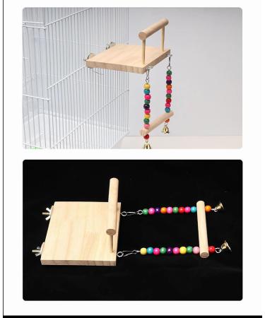 Bird Perches Cage Toys Bird Platform Stand Wooden Pet Bird Cage Hammock Swing Climbing Toys Bird Perch Chewing Toy for Budgie Green Cheeks Baby Lovebird Chinchilla - Buy Online on GoSupps.com