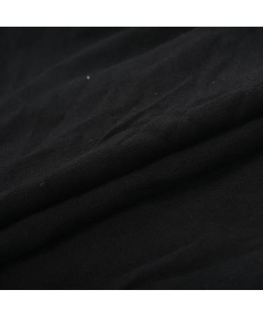 Bidobibo High Waisted Linen Palazzo Pants for Women - Boho Casual Trousers with Pockets | Beach Lounge Wear | Black, Medium - Buy Online on GoSupps.com