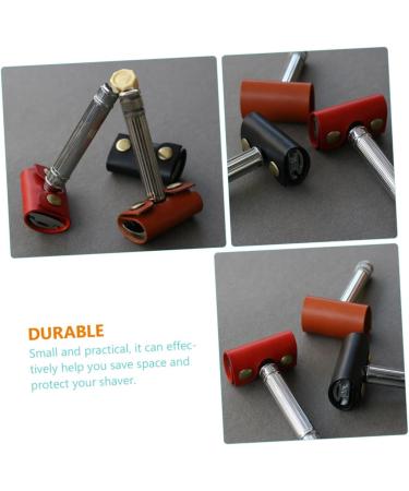 MusiSaly Men's Razor Set - 2 Pieces with Leather Case | Premium Shaving Experience Portable & Stylish 8.5x4.5cm - Buy Online on GoSupps.com