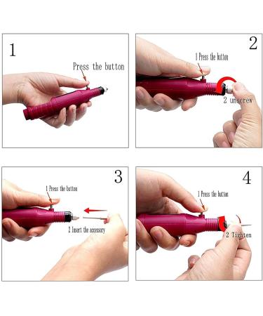 Nicoone Nail Drill Machine Portable Electric Nail Files Kit with 6 Grinding Pin Nail Drill Kit Manicure Pedicure Polishing Shape Tools for Home and Salon Use Red - Buy Online on GoSupps.com