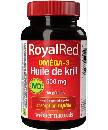 Webber Naturals RoyalRed Krill Oil 500 mg 60 Softgels Supports Cardiovascular Health and Brain Function Antioxidant Support Omega - Buy Online on GoSupps.com