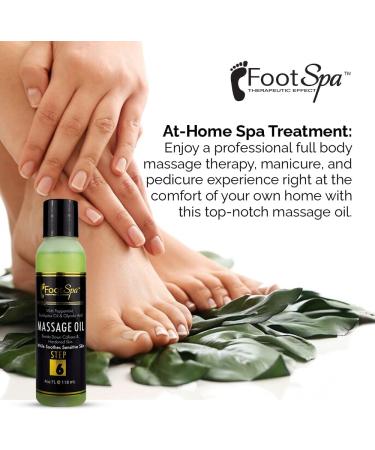 Foot SPA Massage Oil - Tea Tree Peppermint & Eucalyptus | 4 Oz | Professional Massage Manicure & Pedicure - Relieve Sore Muscles & Repair Dry Skin - Buy Online on GoSupps.com