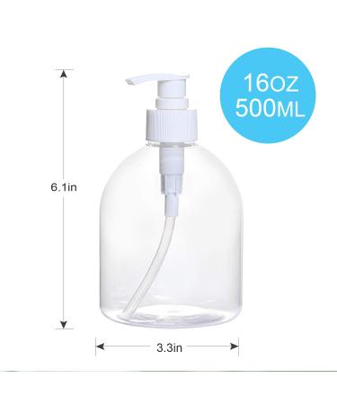 Yephets 16oz Clear Pump Bottles for Hand Sanitizer - 8 Pack BPA-Free Refillable Shampoo Containers - Buy Online on GoSupps.com