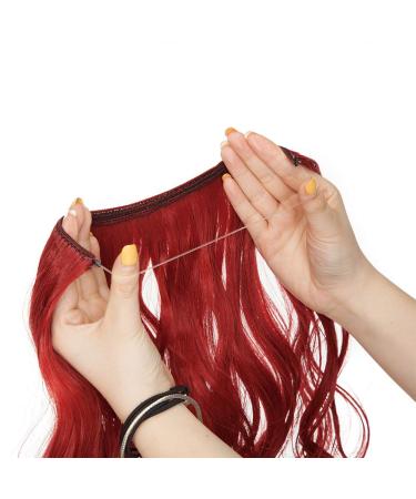 Buy Dark Red Wavy Hairpiece Extensions - 1 Weft Thickening Hair - 50cm 90g - Invisible Wire for Effortless Style | International Shipping - Buy Online on GoSupps.com