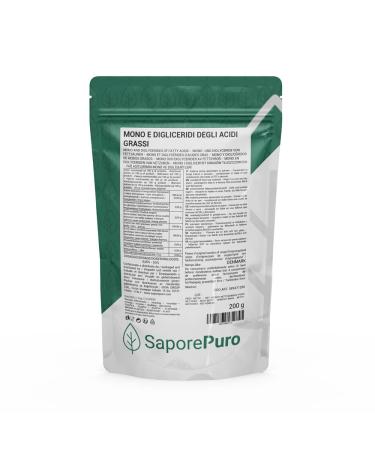 Saporepuro MONO AND DIGLYCERIDES OF FATTY ACIDS 200 g - plant origin - ideal emulsifier for ice creams, sorbets, pastries