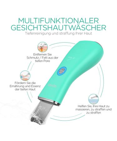 Voyor CP100 Ultrasound Peeling Device - Professional Wireless Skin Scrubber for Pore Cleaning & Gentle Facial Care - Waterproof & 3 Modes Green - Buy Online on GoSupps.com