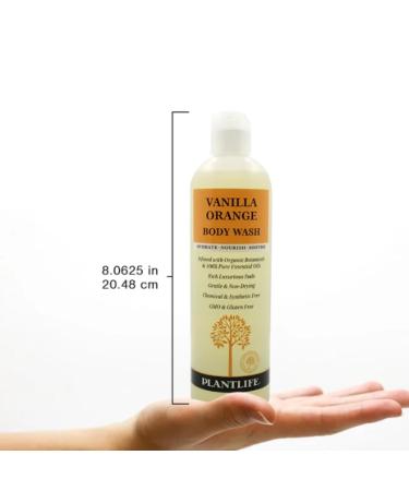 Plantlife Vanilla Orange Body Wash - GMO & Gluten Free | Gentle Moisturizing Natural Body Wash Made in the USA - 14 oz - Buy Online on GoSupps.com