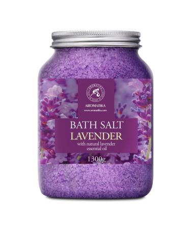 Sel de Bain Lavande 1300g - Sel de Mer avec Huile de Lavande Essentielle 100% Naturel - Bon Sommeil - Soulagement du Stress - Beaut - Bain - Soin du Corps - Aromath rapie Lavande 1.3 kg (Lot de 1)