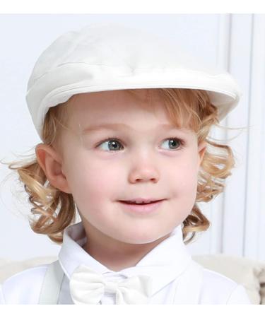Mint Green Baby Boys Flat Cap | Gentleman Herringbone Tweed Newsboy Baker Boy Hat | Ivory | 1-2 Years - Buy Online on GoSupps.com