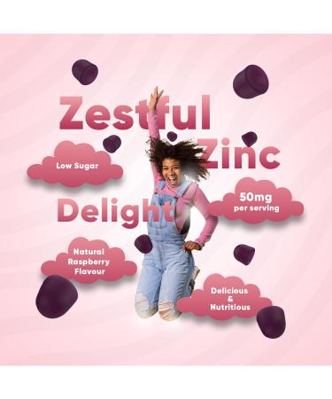 Zinc Gummies 25mg - 90 Vegan Citrate Gummies with Raspberry Flavor - Immunity, Skin & Hair Support - Zinc Supplement for Men & Women - Buy Online on GoSupps.com