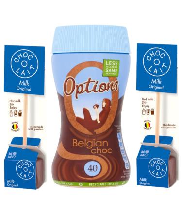 Hot Chocolate Bundle With Options Belgian Choc 220g Jar and ChocOLait Stir In Milk Chocolate 33g x2 (3 Pack)