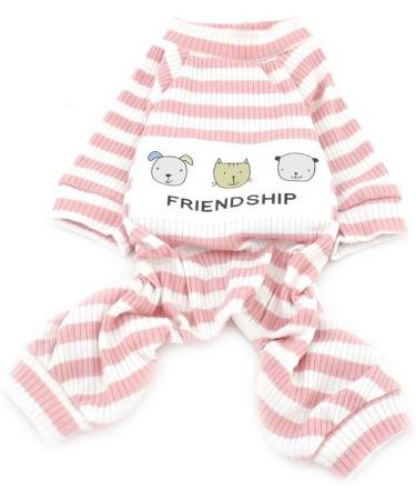 Zunea Striped Cotton Pajamas for Small Dogs - Cozy Autumn Sweatshirts & Outfits in Pink Size M  - Buy Online on GoSupps.com