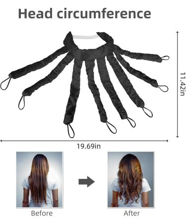 Octopus Heatless Curling Rod - Soft No Heat Hair Curlers for DIY Styling (Black) - Buy Online on GoSupps.com