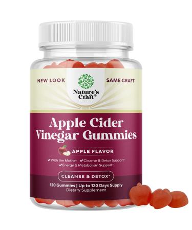Apple Cider Vinegar Gummies with the Mother - Natural Energy Supplement ACV Gummies with Mother for Body Cleanse Immune Support and Gut Health-Delicious Gummy ACV Supplement with Beet Root Powder120ct 120 Count (Pack of ...