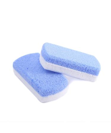 2PCS Pumice Stone for Feet Glass Pumice Stone for Feet Callus Remover Double Sided Hard Skin Callus Remover Scrubber Pedicure Exfoliator Tool Smooths Skin for Feet Hands and Body Blue