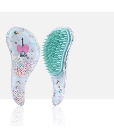 Huieye cartoon toddler hairbrush hairbrush children without ziepen antistatic massage comb brush for long short smooth hair or curls for all hair types + comb cleaning paw (girls' tower) air-greenen