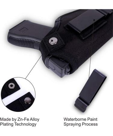 Fonrroni Universal Concealed Carry Holster Bundle - Right/Left Hand Compact Subcompact Black IWB Holster for Men and Women - Buy Online on GoSupps.com