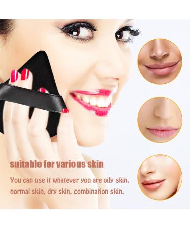 6 Pack Reusable Washable Black Powder Puff Set - Soft Triangle Makeup Puffs for Face & Body - Plush Sponge for Wet/Dry Makeup Application - Buy Online on GoSupps.com