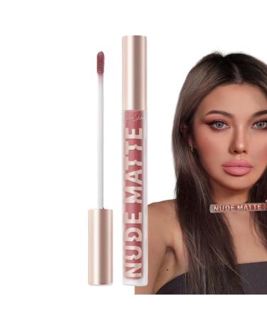 EUBEISAQI Velvet Matte Lipstick Matte Liquid Long Lasting Lipstick Long Lasting High Pigmented Nude Waterproof Lip Gloss Kit Girls Women Makeup Gift 505