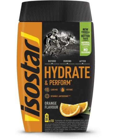 Isostar Hydrate & Perform Iso Drink - 400g Isotonic Drink Powder - Electrolyte Powder to Support Sports Performance - Orange (2x400g) - Buy Online on GoSupps.com