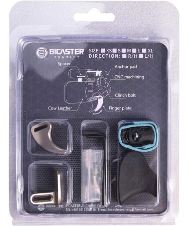 Bicaster Archery Finger Tab - Left Handed Genuine Leather + Aluminum Plate - Adjustable for Recurve Bow - Medium Silver - Buy Online on GoSupps.com