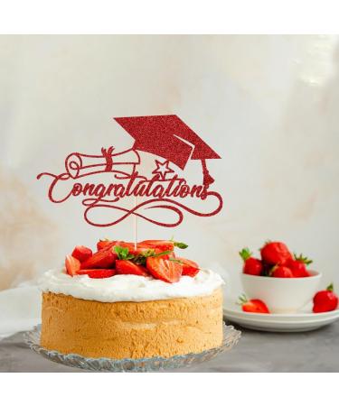 Congratulations Cake Topper Congrats Cake Topper-2024 Graduation Cake Topper Congrats Grad Party Cake Decorations for Senior High School College Grad/University Graduation Party Decoration Supplies Congratulations(red) - Buy Online on GoSupps.com