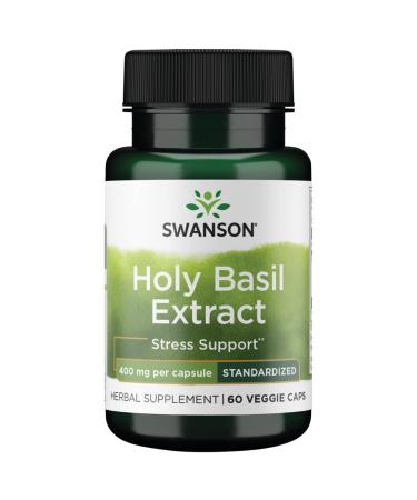 Swanson Holy Basil (Tulsi) Extract 400 Milligrams 60 Veg Capsules