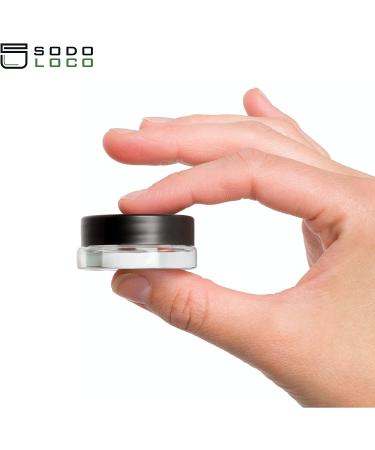 90 Pack of 7ml Low Profile Thick Glass Jars with Black Lids for Oil, Lip Balm, Wax, and Cosmetics - Clear Glass Containers - Buy Online on GoSupps.com