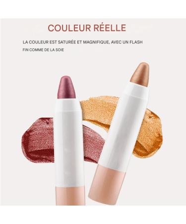  Xinhuju Eyeshadow Sticks Cream Eyeshadow Stick | Waterproof Eyeshadow Stick - Glitter Highlighter Highlighter Glitter Cosmetics for Mature Skin Bride Makeup - Buy Online on GoSupps.com